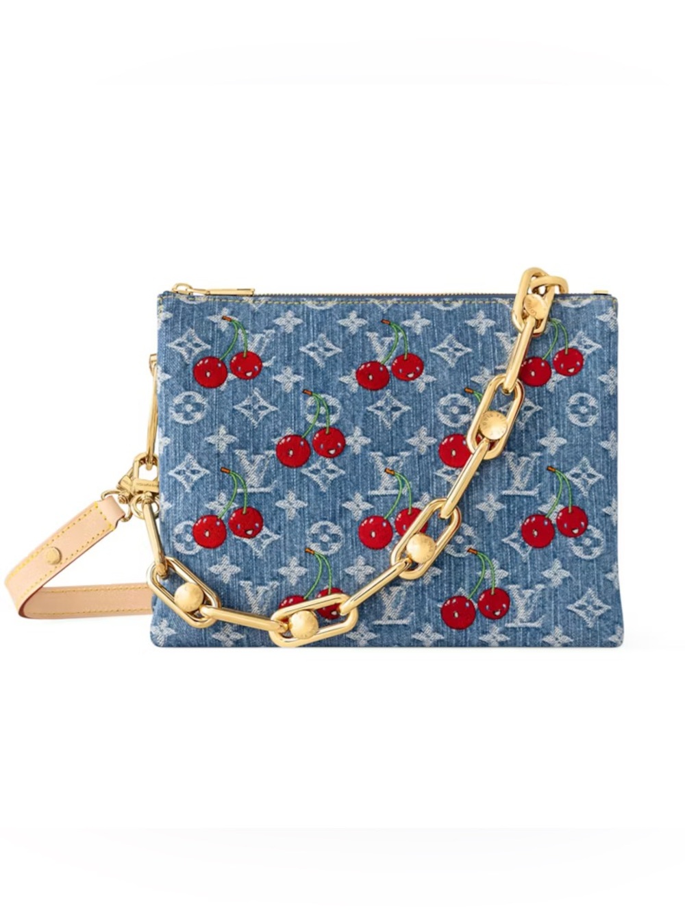 Louis Vuitton x Takashi Murakami Cherry Coussin PM Denim Monogram